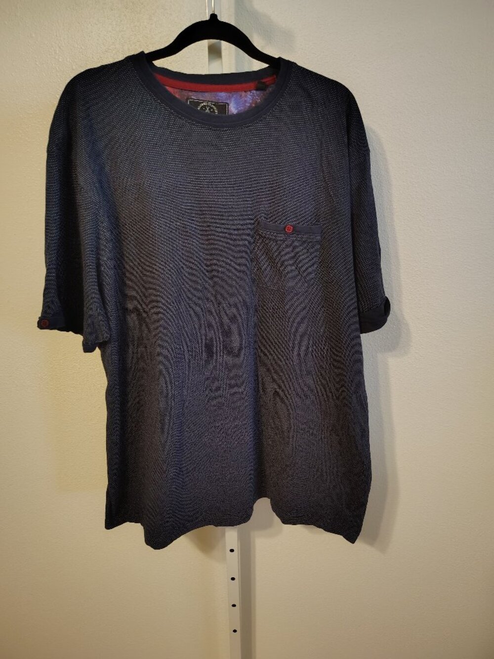 Knit Heritage Tailored Clothier Men's Top Size 3X Short Sleeve Navy Blue